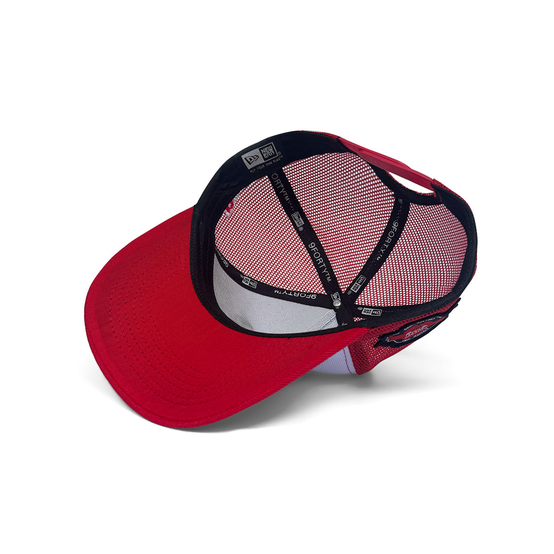 NEW ERA 9FORTY A FRAME CHICAGO BULLS TEAM COLOUR BLOCK RED - Image 4
