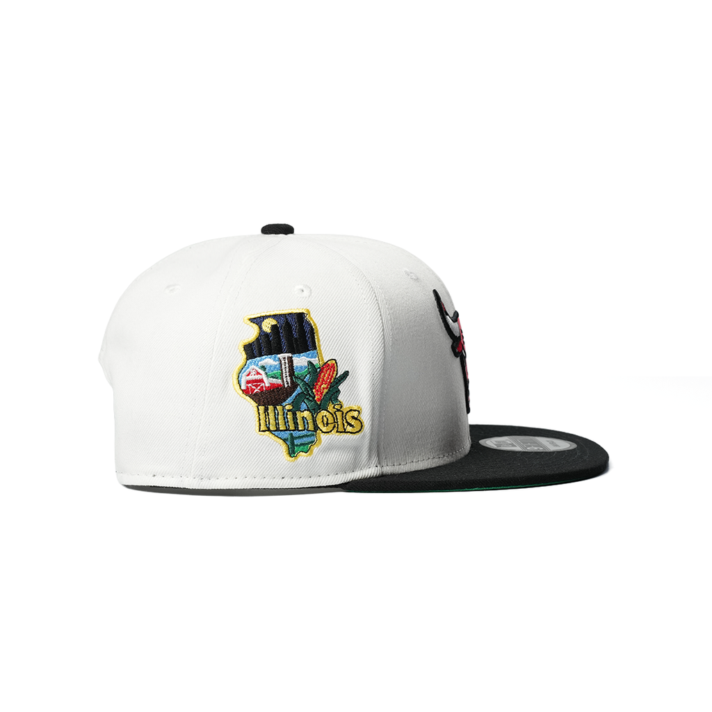 NEW ERA 9FIFTY CHICAGO BULLS CHROME BLACK LOCALIZED STATE