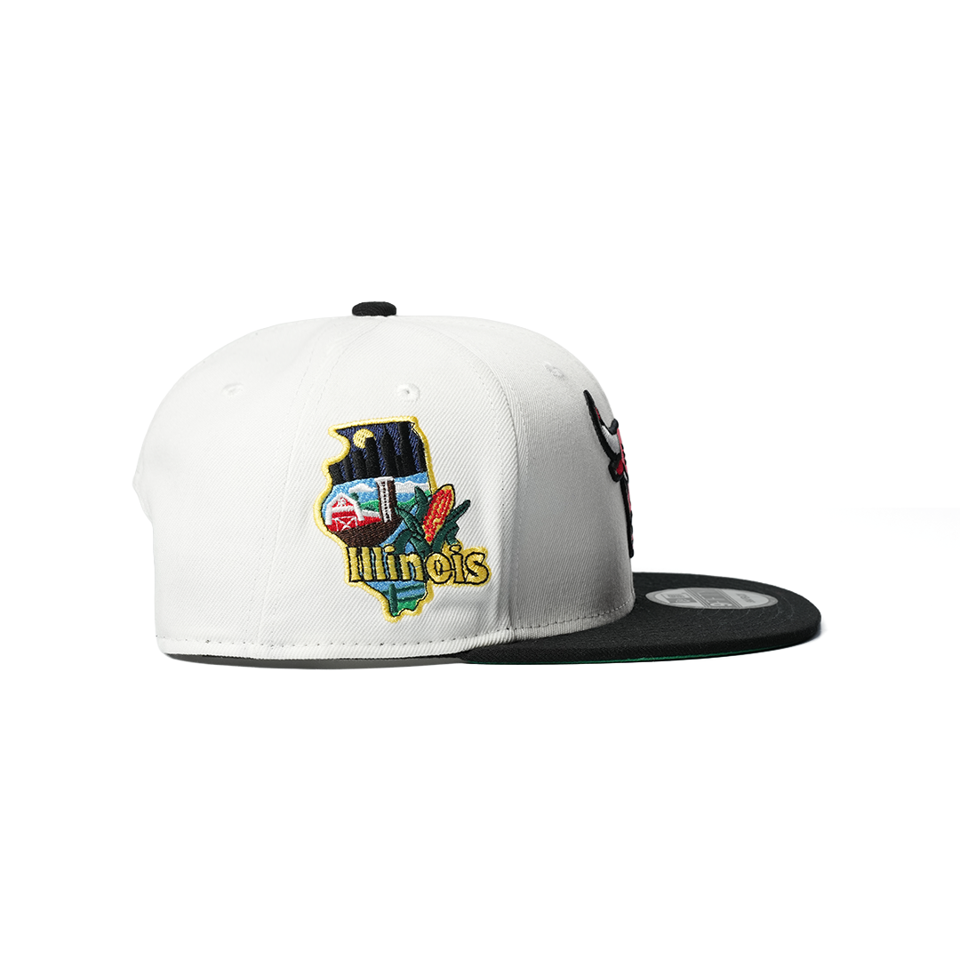 NEW ERA 9FIFTY CHICAGO BULLS CHROME BLACK LOCALIZED STATE