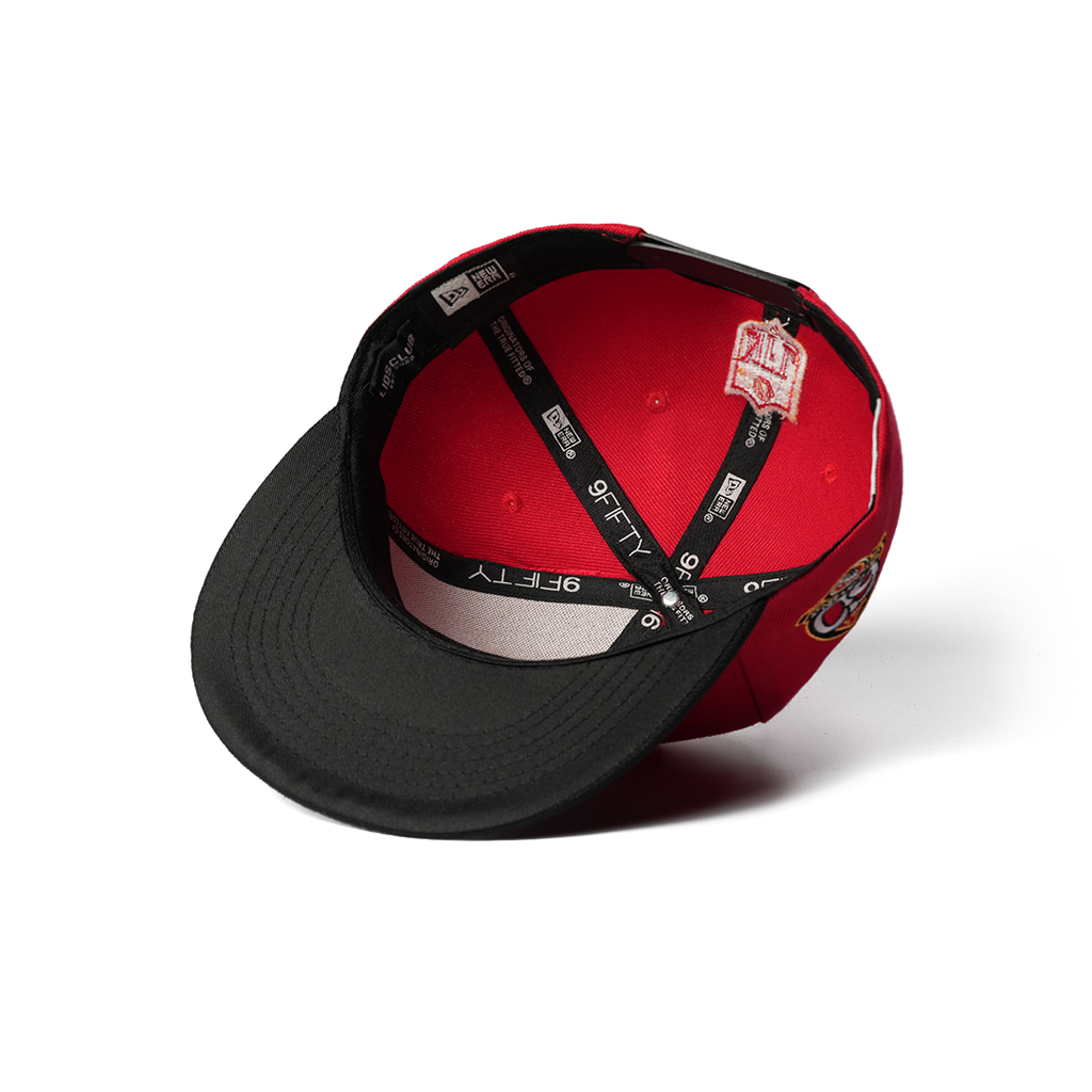 NEW ERA 9FIFTY SAN FRANCISCO 49ERS 60 SEASONS ANNIVERSARY RED/BLACK TWO TONE