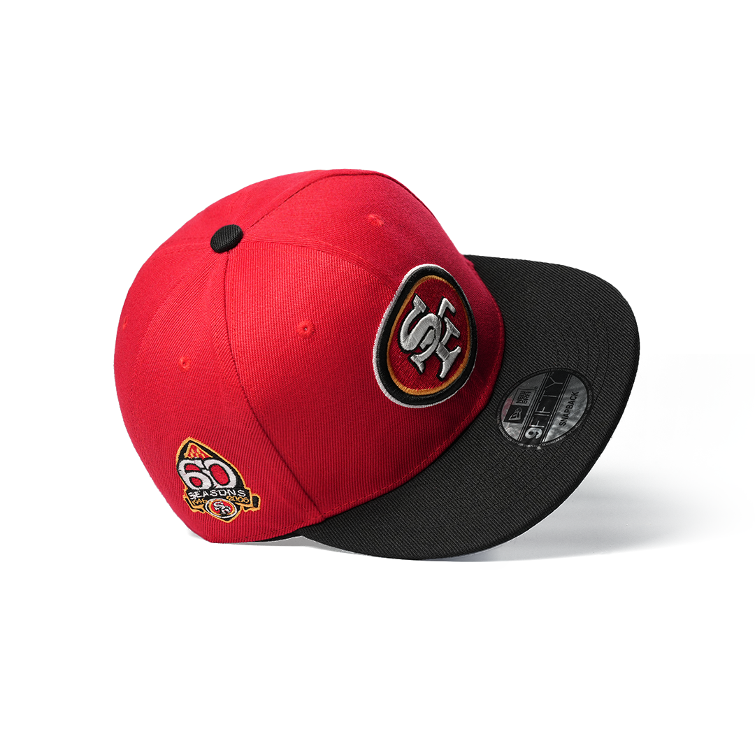 NEW ERA 9FIFTY SAN FRANCISCO 49ERS 60 SEASONS ANNIVERSARY RED/BLACK TWO TONE