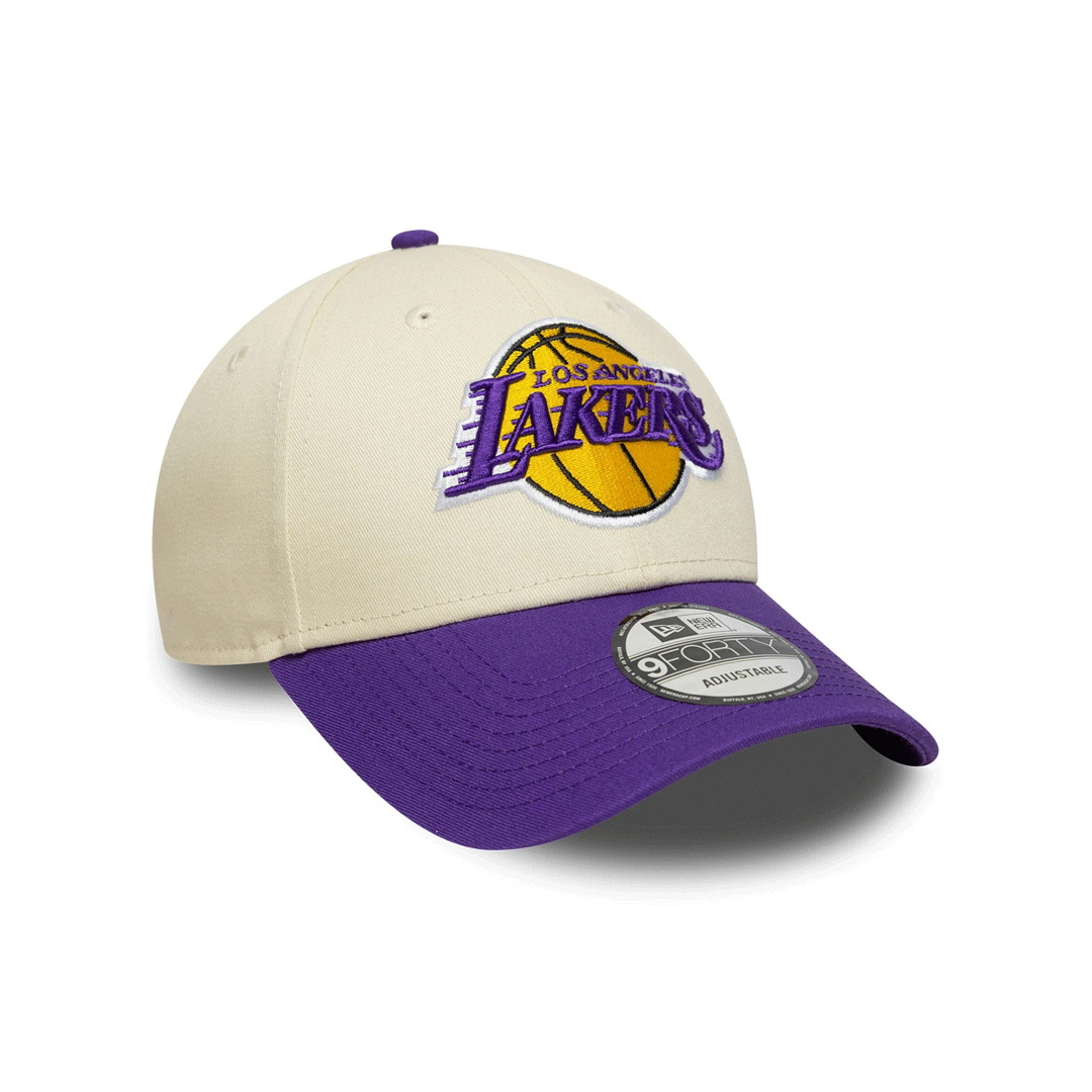 NEW ERA 9FORTY LOS ANGELES LAKERS NBA COLOUR BLOCK CREAM