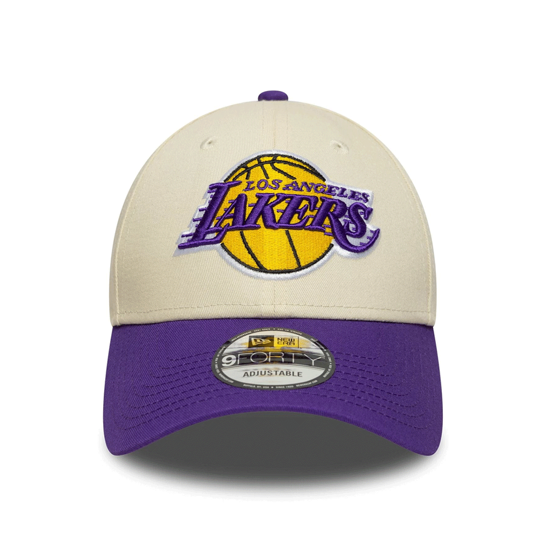 NEW ERA 9FORTY LOS ANGELES LAKERS NBA COLOUR BLOCK CREAM
