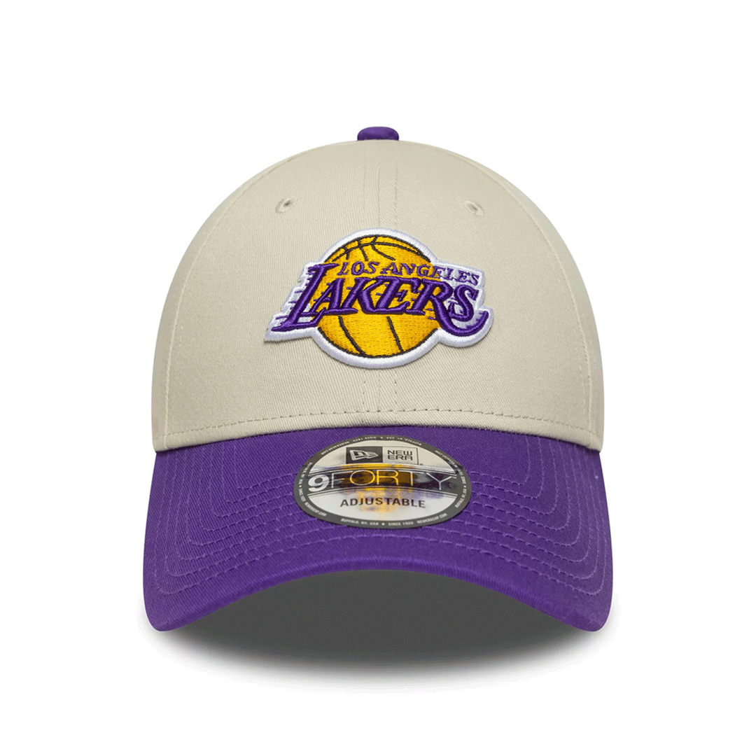NEW ERA 9FORTY LOS ANGELES LAKERS NBA COLOUR BLOCK CREAM