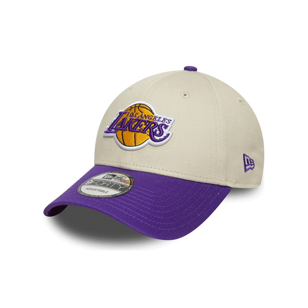 NEW ERA 9FORTY LOS ANGELES LAKERS NBA COLOUR BLOCK CREAM