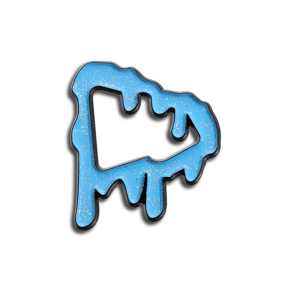 BLUE GLITTER DRIP PIN