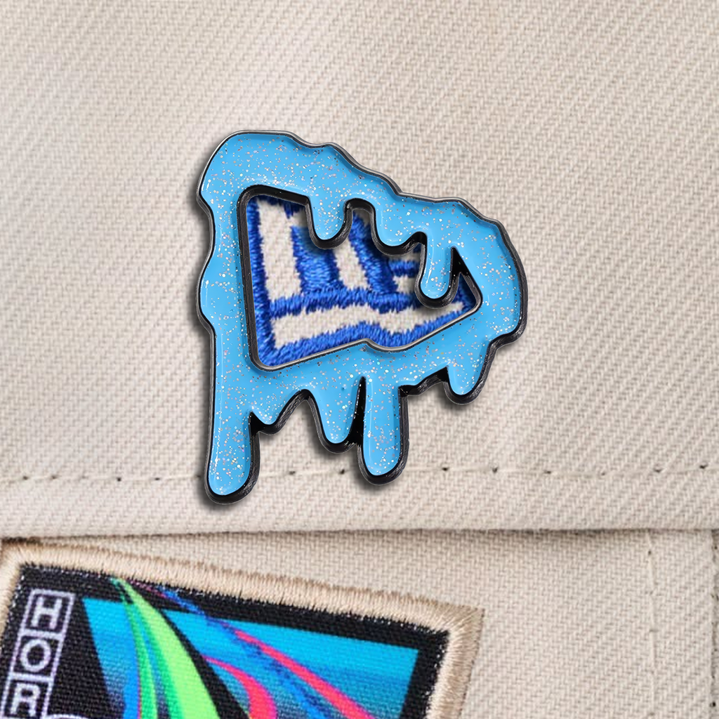 BLUE GLITTER DRIP PIN
