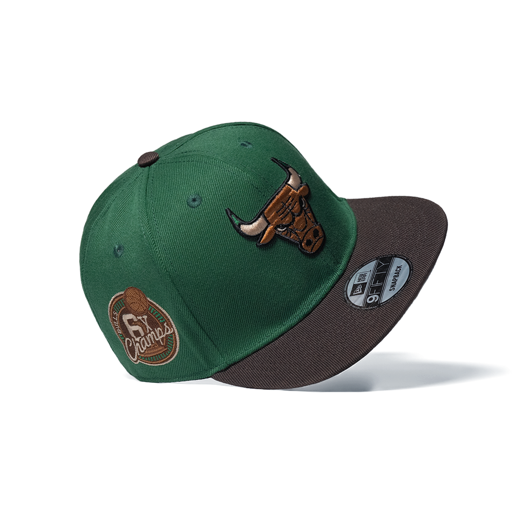 NEW ERA 9FIFTY CHICAGO BULLS 6 X CHAMPS GREEN TWO TONE EDITION