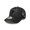 NEW ERA 9FORTY A-FRAME CHICAGO BULLS OUTLINE BLACK EDITION TRUCKER