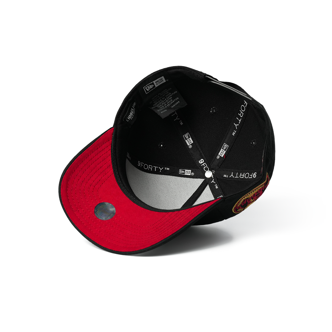 NEW ERA 9FORTY A-FRAME CHICAGO BULLS 6X CHAMPS BLACK AND RED PRIME EDITION