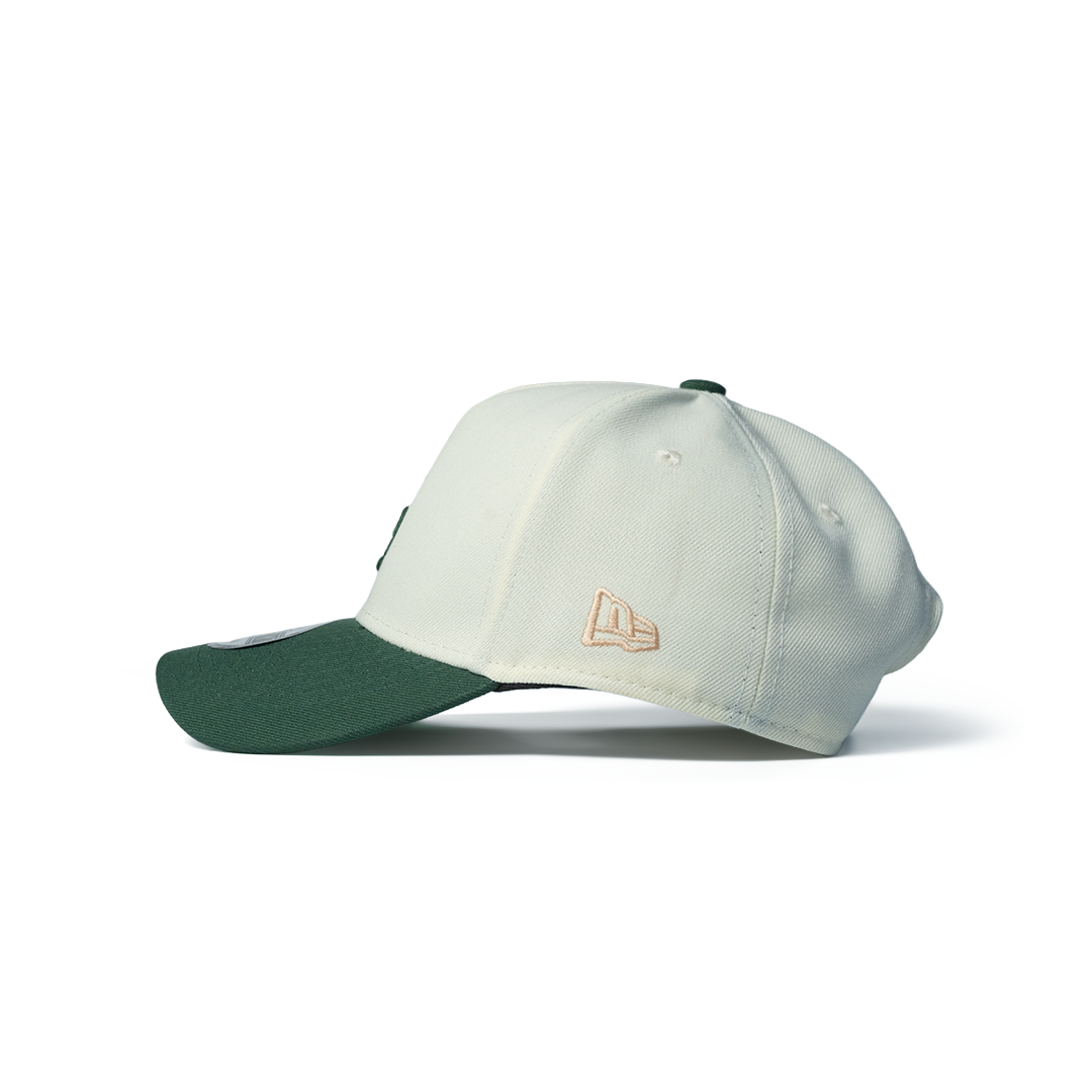 NEW ERA 9FORTY A-FRAME LOS ANGELES DODGERS 2024 WORLD SERIES CHAMPIONS CREAM/GREEN TWO TONE