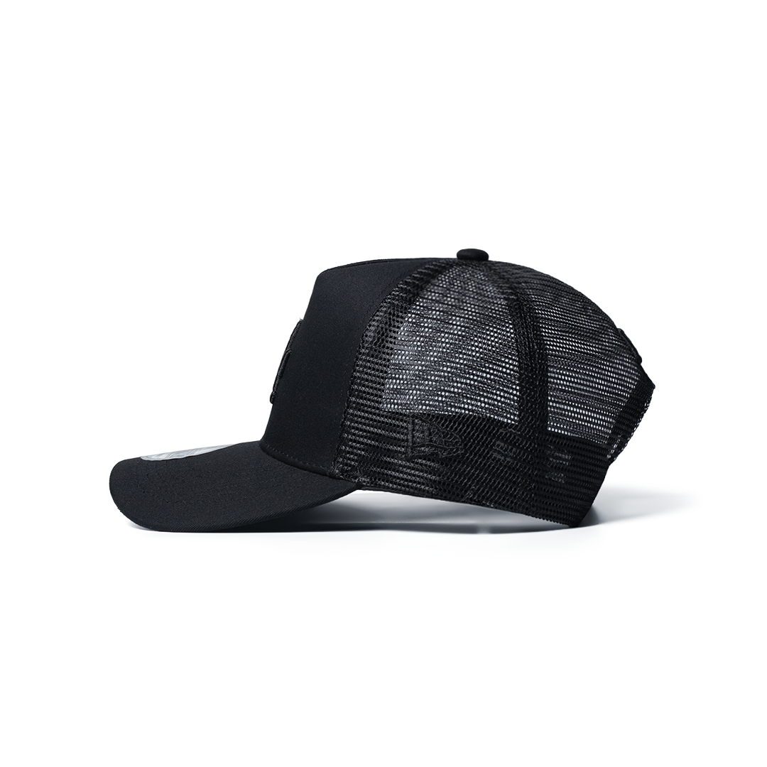 NEW ERA  9FORTY A-FRAME LOS ANGELES DODGERS BLACK ON BLACK TRUCKER