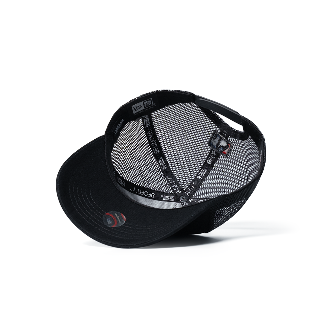 NEW ERA  9FORTY A-FRAME LOS ANGELES DODGERS BLACK ON BLACK TRUCKER