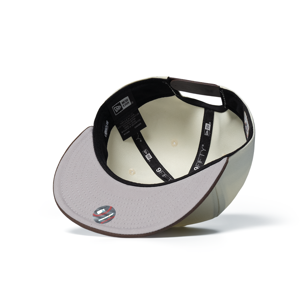 NEW ERA 9FIFTY LOS ANGELES DODGERS UPSIDE DOWN WALNUT VISOR CHROME WHITE