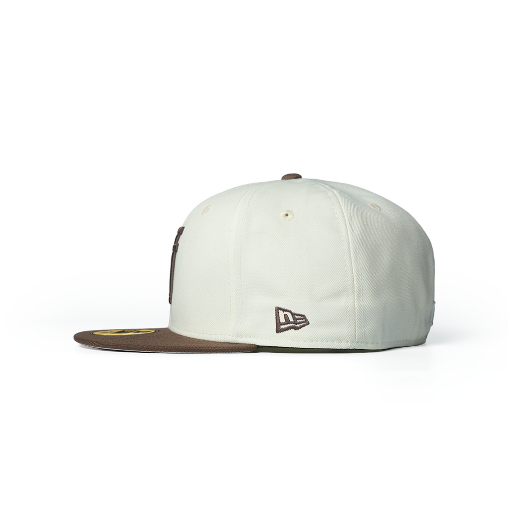 NEW ERA 59FIFTY LOS ANGELES DODGERS UPSIDE DOWN WALNUT VISOR CHROME WHITE