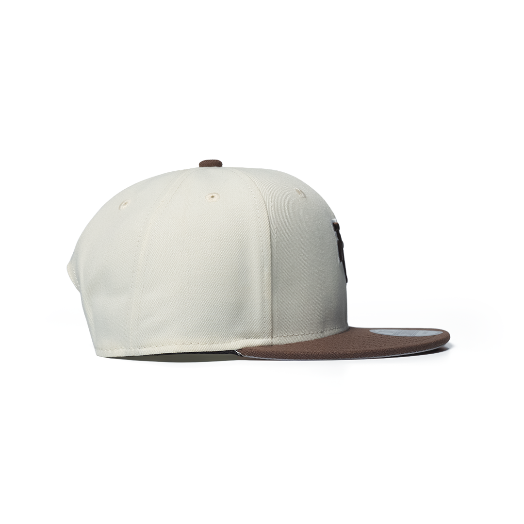 NEW ERA 9FIFTY LOS ANGELES DODGERS UPSIDE DOWN WALNUT VISOR CHROME WHITE