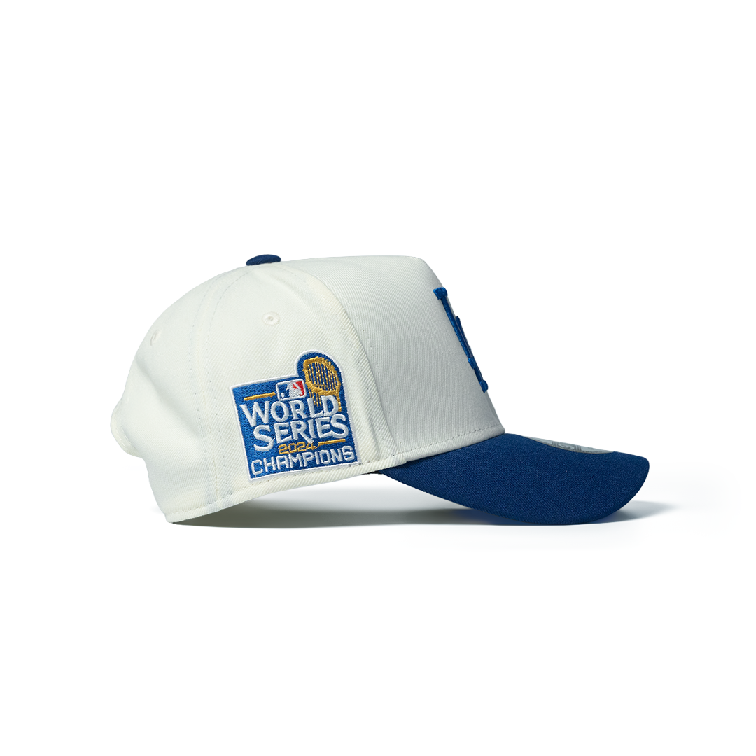 NEW ERA 9FORTY A-FRAME LOS ANGELES DODGERS WORLD SERIES 2024 CHAMPIONS CHROME WHITE