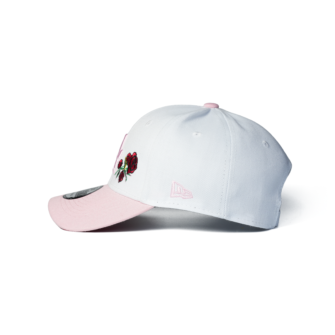 NEW ERA EXCLUSIVE 9forty LOS ANGELES DODGERS CHROME/ SOFT PINK  ROSES