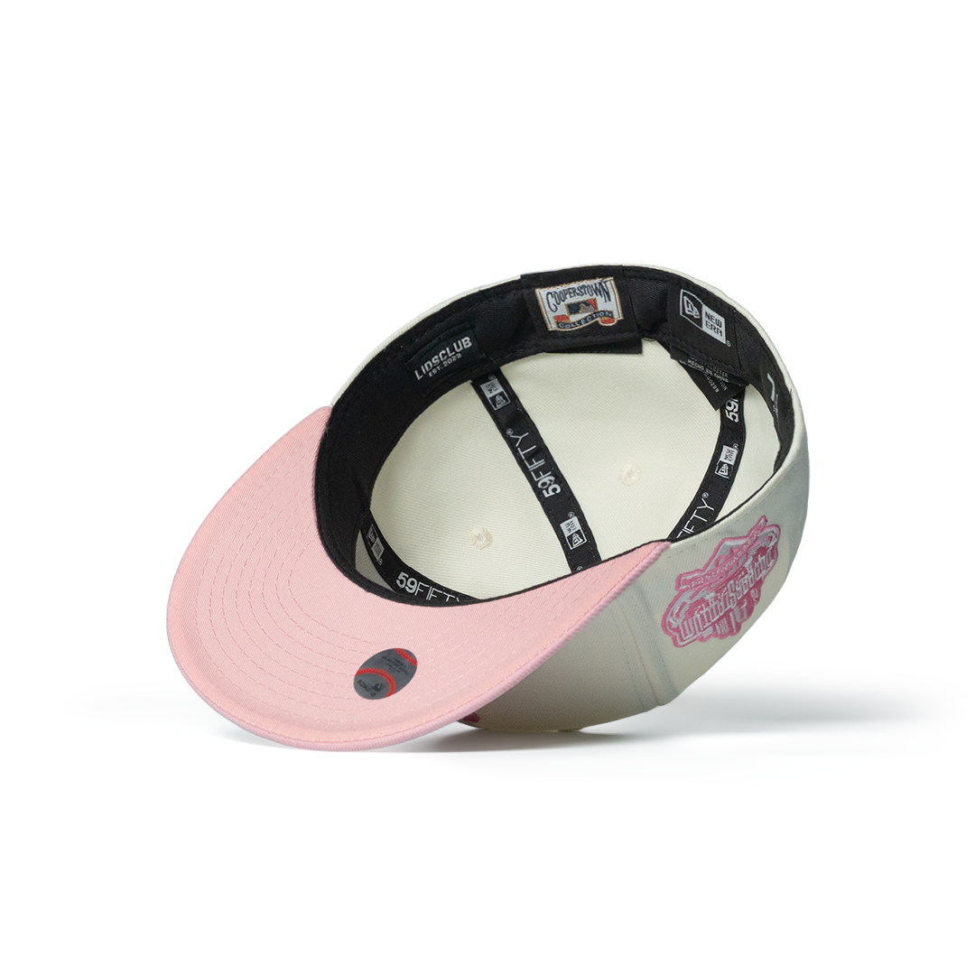 NEW ERA 59FIFTY LOS ANGELES DODGERS WORLD SERIES CHAMPIONS CHROME WHITE/PINK TWO-TONE