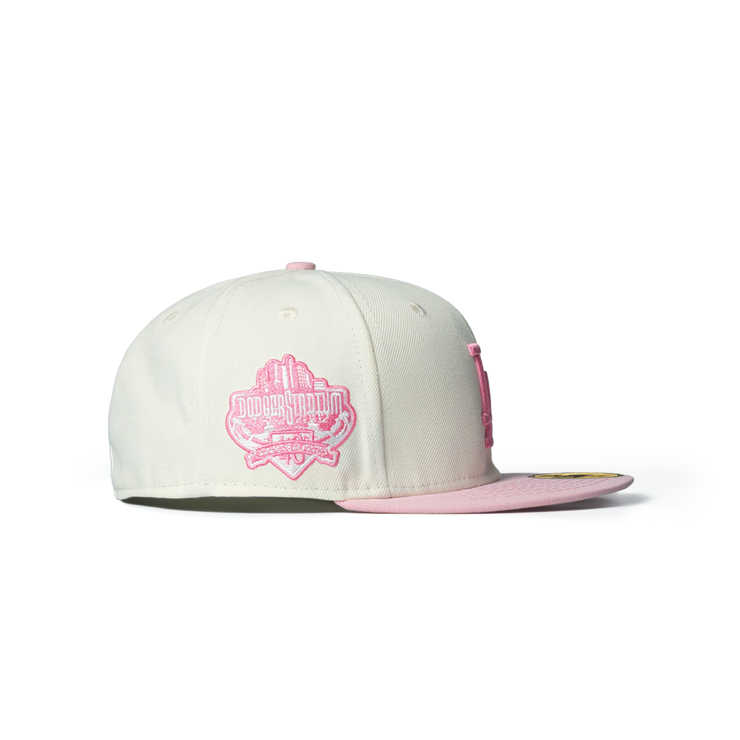 NEW ERA 59FIFTY LOS ANGELES DODGERS WORLD SERIES CHAMPIONS CHROME WHITE/PINK TWO-TONE
