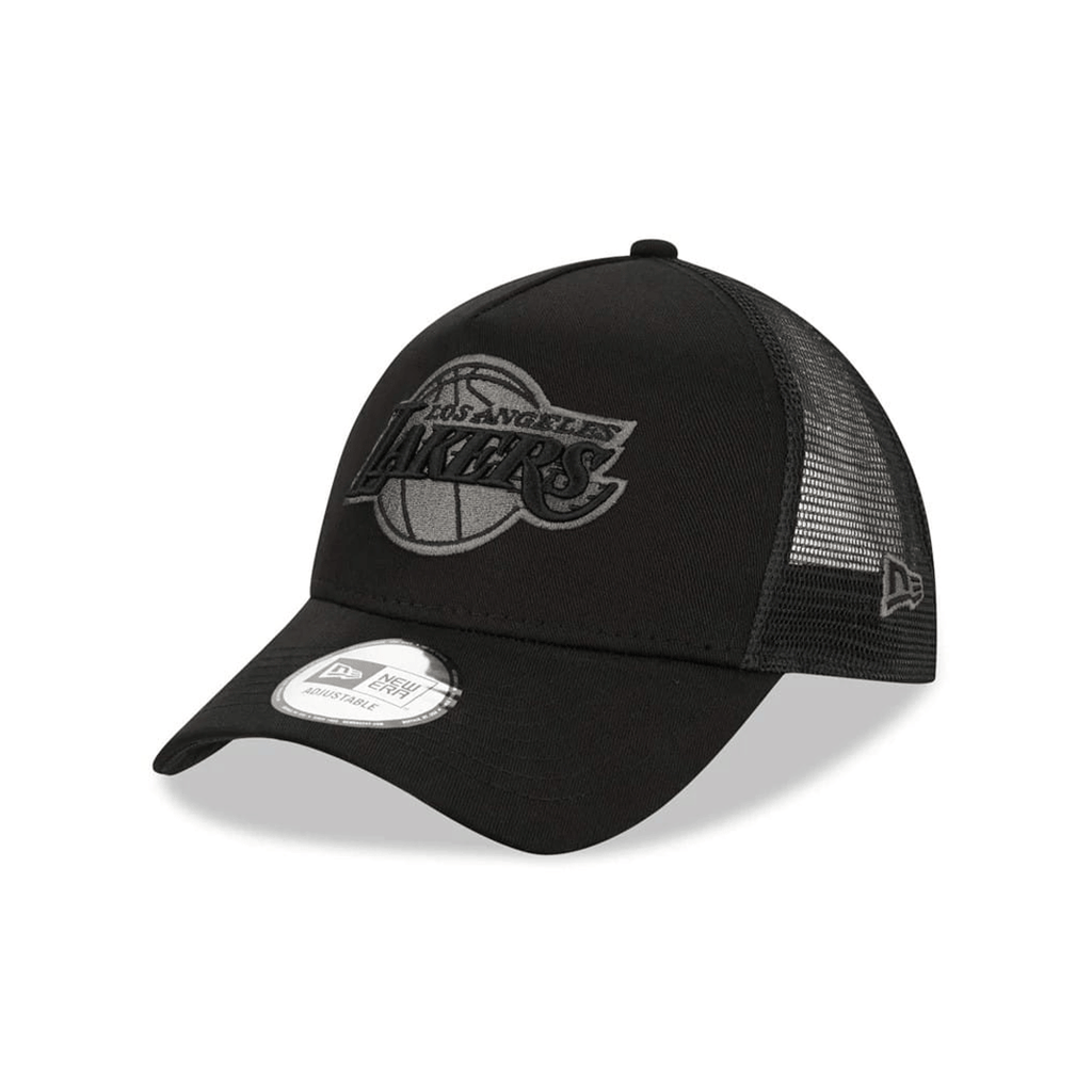 NEW ERA 9FORTY A-FRAME LOS ANGELES LAKERS TONAL BLACK TRUCKER