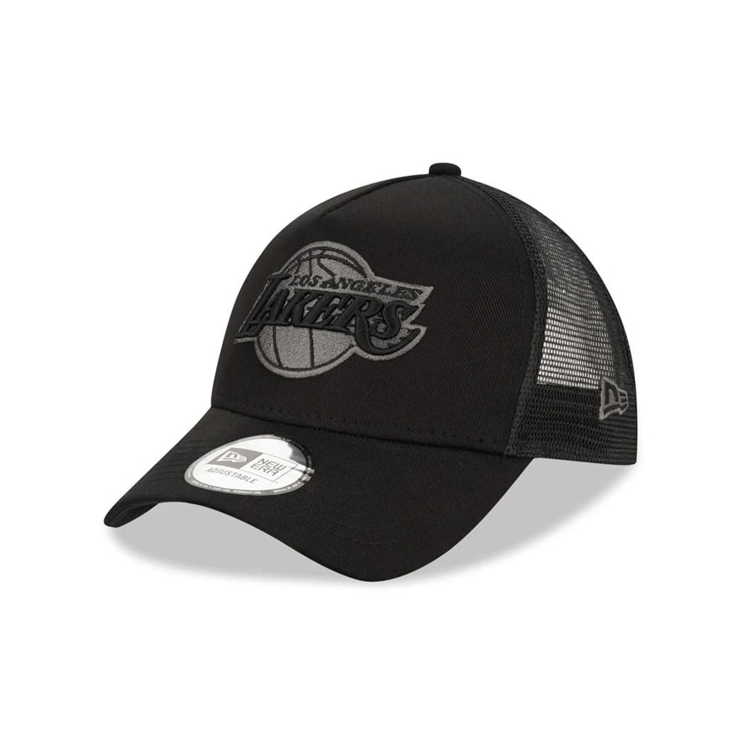 NEW ERA 9FORTY A-FRAME LOS ANGELES LAKERS TONAL BLACK TRUCKER