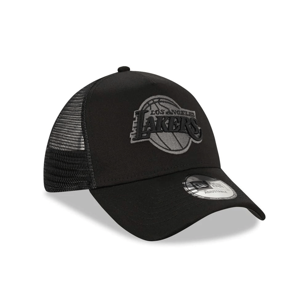 NEW ERA 9FORTY A-FRAME LOS ANGELES LAKERS TONAL BLACK TRUCKER