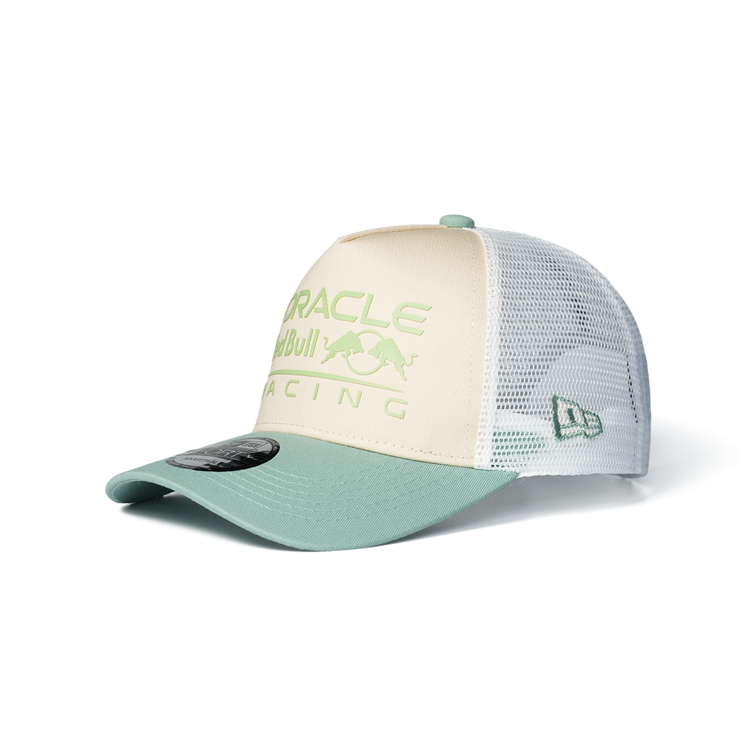 NEW ERA 9FORTY A-FRAME RED BULL F1 BEIGE TWO TONE SEASONAL TRUCKER