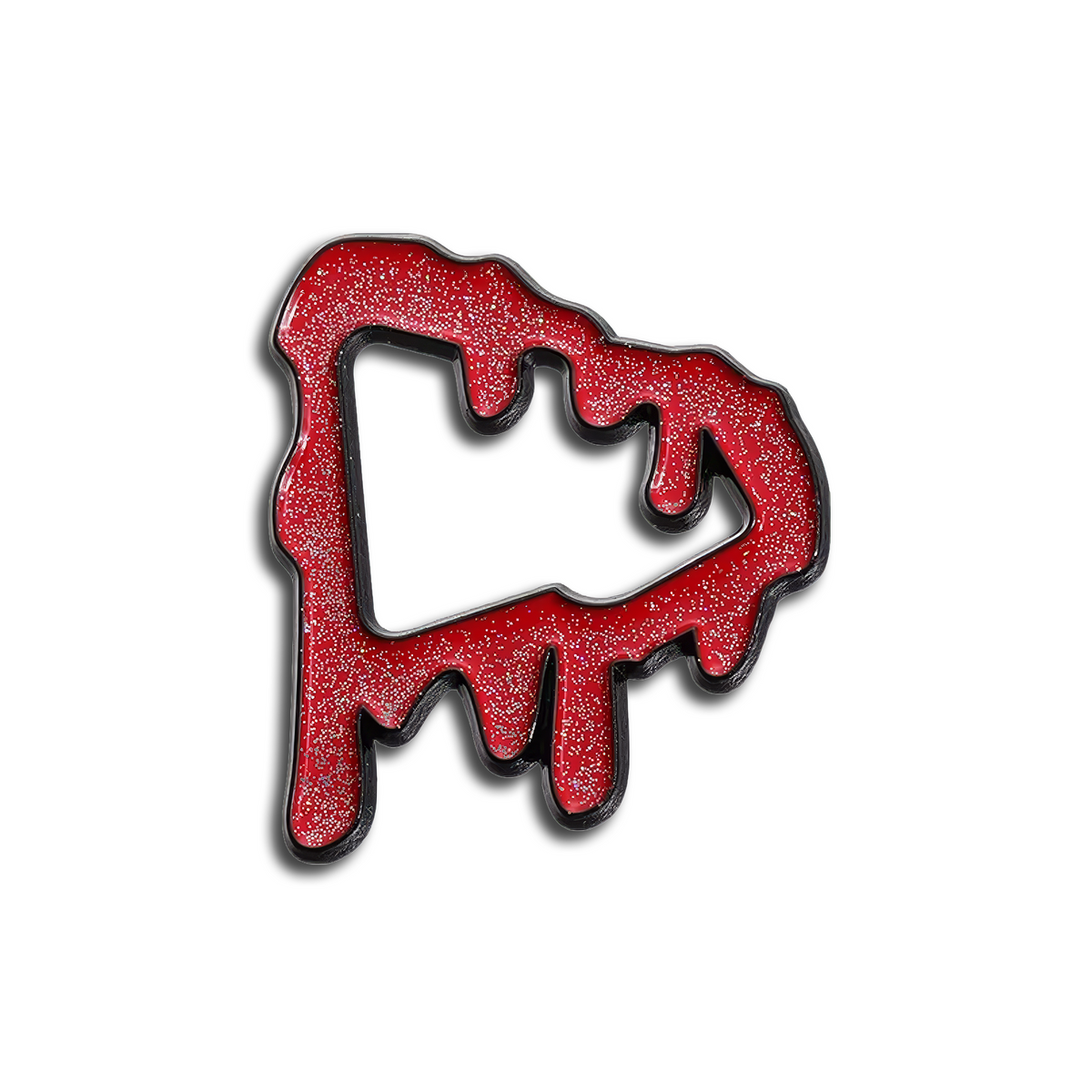 RED GLITTER DRIP PIN