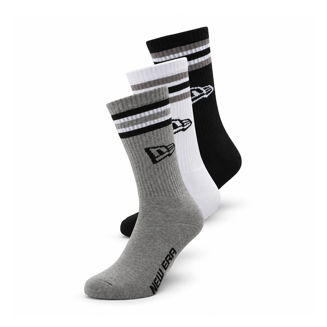 NEW ERA RETRO STRIPE 3 PACK CREW SOCKS