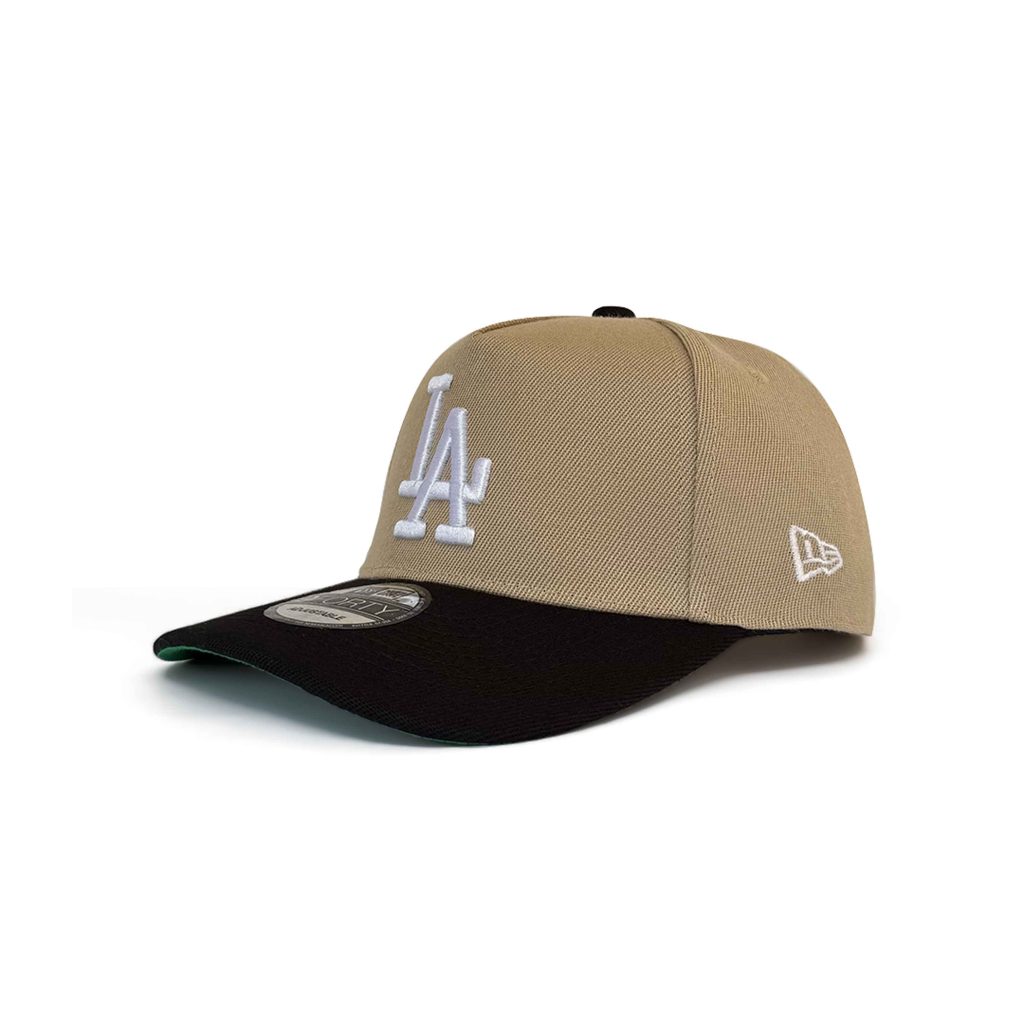 Cappellino New Era 9Forty A-Frame Snapback Los Angeles Dodgers, Beige, Taglia Unica, 100% Poliestere