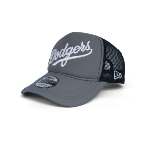 NEW ERA 9FORTY A-FRAME LOS ANGELES DODGERS SCRIPT GREY TRUCKER